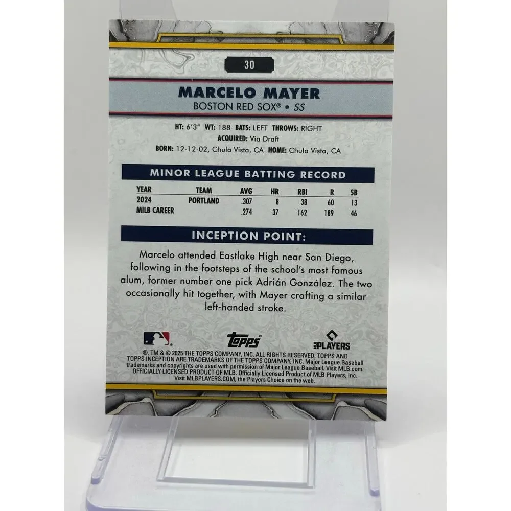 2025 Topps Inception Marcelo Mayer Rookie Purple 007/150 SP Boston Red Sox RC